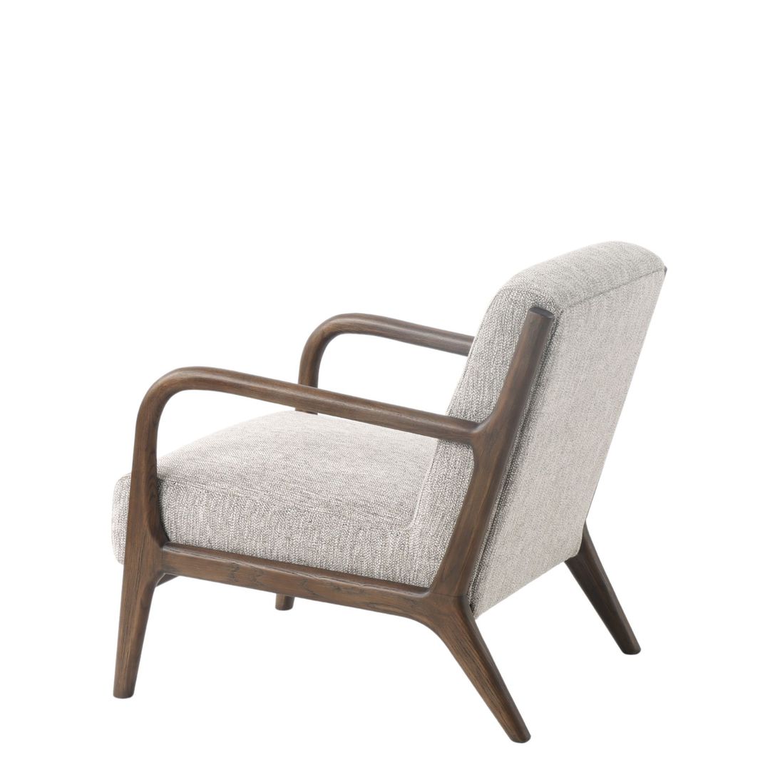 LUCA OCCASIONAL CHAIR FABRIC MULTI BLACK WITH DARK OAK FRAME image 3